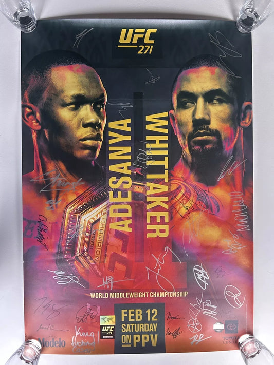 UFC 271 Israel Adesanya vs. Rob Whittaker 2 Signed Event Poster SBC