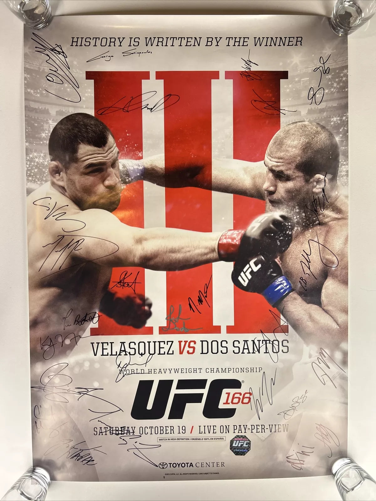 UFC 166 Cain Velasquez Vs Junior Dos Santos 3 signed event poster SBC