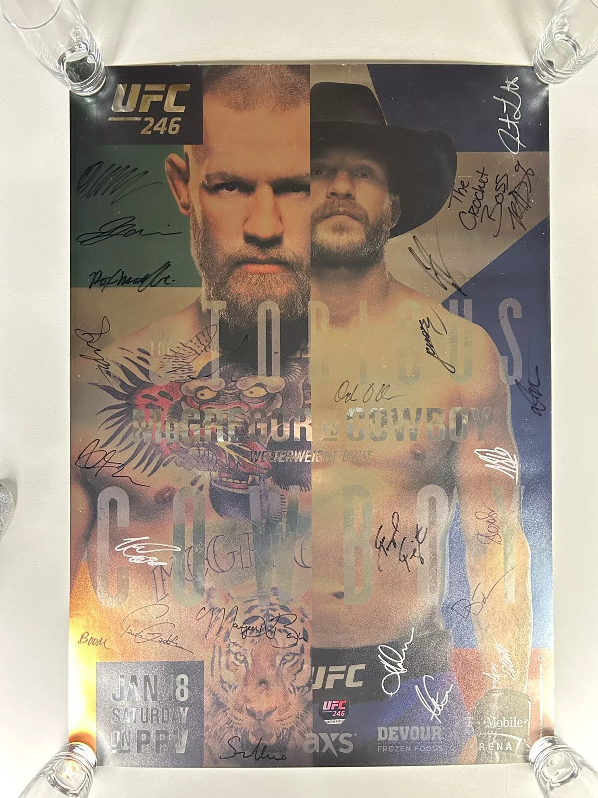 UFC 246 Conor McGregor Vs Donald Cowboy Cerrone Signed Event Poster SBC