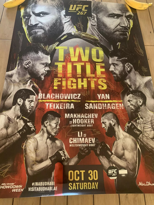 UFC 267 Jan Blachowicz vs Glover Teixeira Signed Event Poster SBC