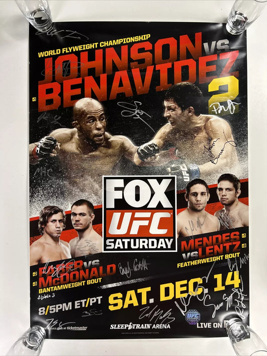 UFC Fox Demetrius Mighty Mouse Johnson vs. Benavidez 2 Signed Event Poster SBC