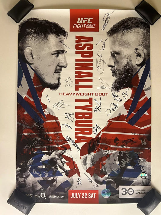 UFC Tom Aspinall Vs Tybura Signed Event Poster SBC London #3/140