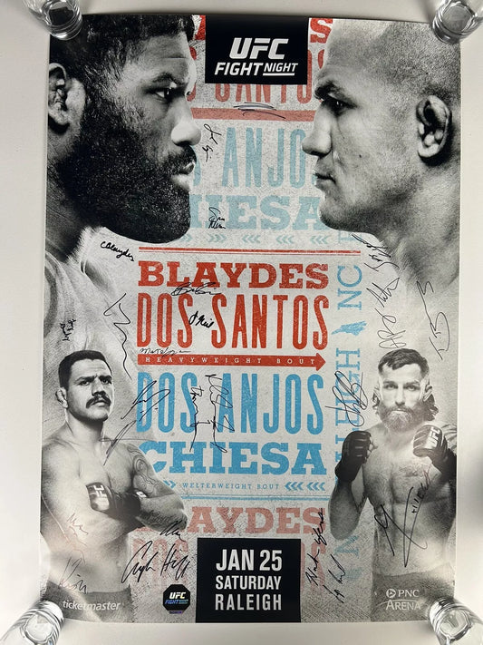 UFC FN 166 Blaydes vs. dos Santos Signed Event Poster SBC
