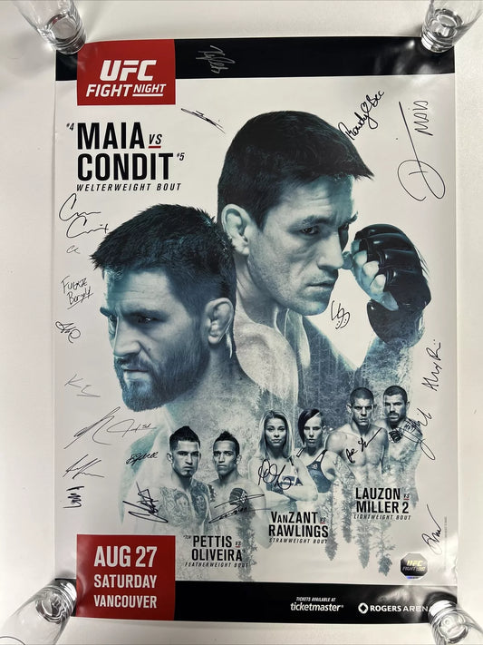 UFC Demian Maia Vs Carlos Condit Signed Event Poster SBC