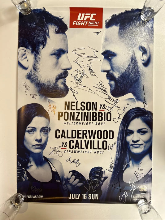 UFC Gunnar Nelson vs. Ponzinibbio Signed Event Poster SBC Feldor Pantoja