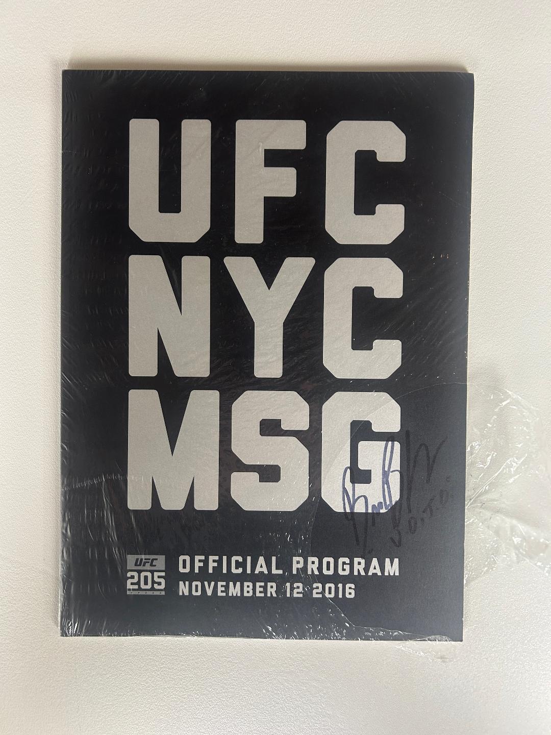 UFC 205 Program - Sealed and signed by Bruce Buffer VOTO